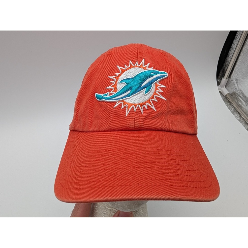 Miami Dolphins 47 Brand Hat Orange Adjustable Baseball Cap NFL Football Logo